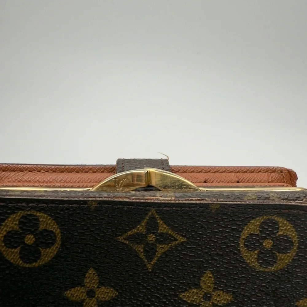 Louis Vuitton Brown Monogram French Purse Wallet Gold | Women’s | Used |